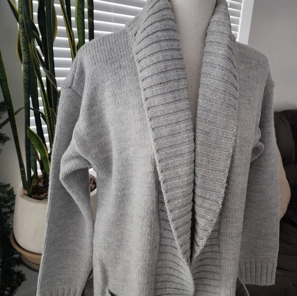 Charter Club Open Front Cardigan Sweater with front pockets and Heart pr… - Picture 2 of 8
